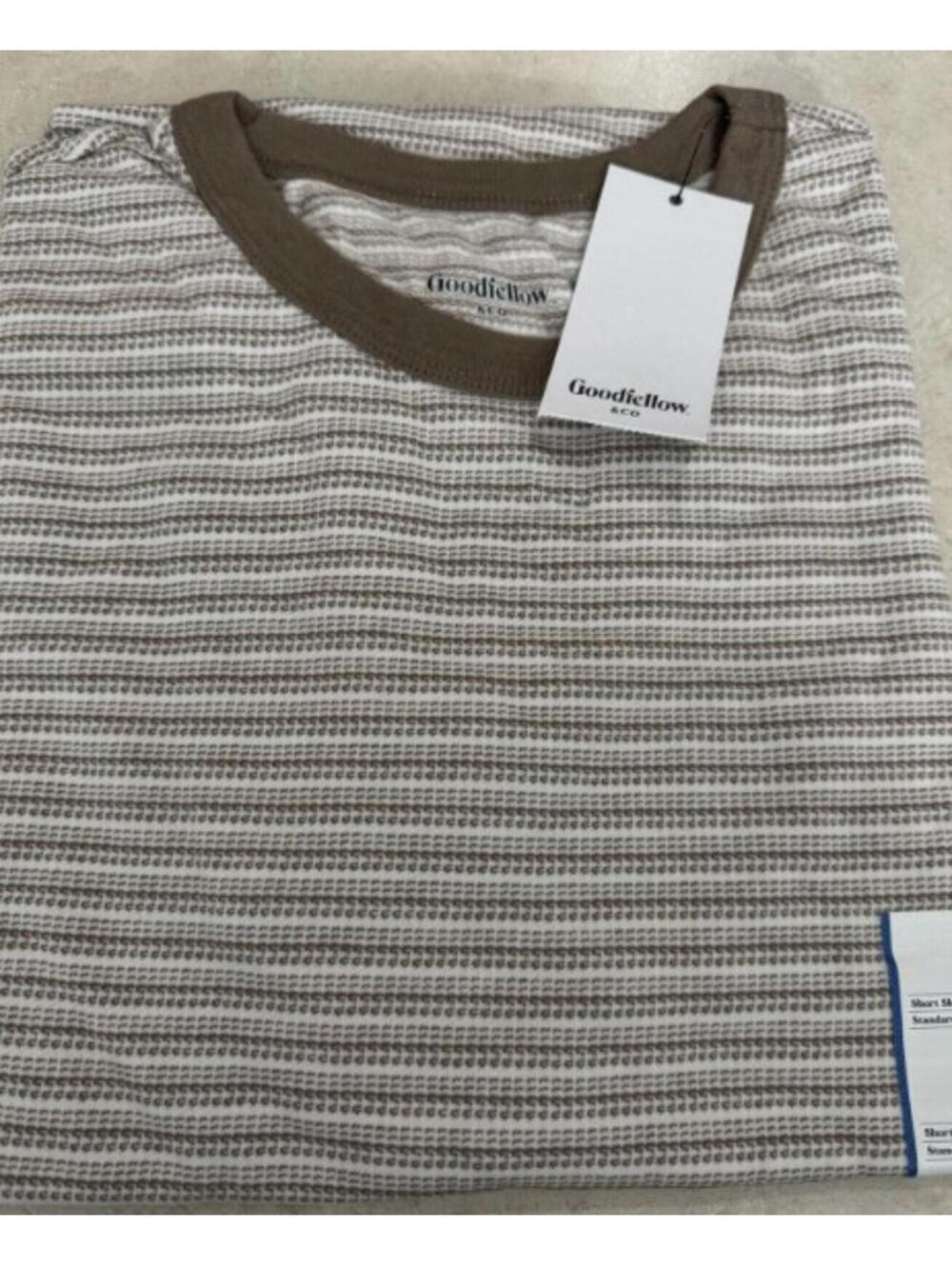 Large - Mens Striped Short Sleeve T-Shirt - Goodfellow Co - Brown [COPY]